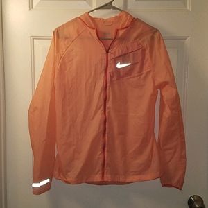 Nike Peachy Orange Lightweight Zip Up Hooded Jacket